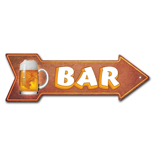 Bar 2 Arrow Sign Funny Home Decor 24in Wide